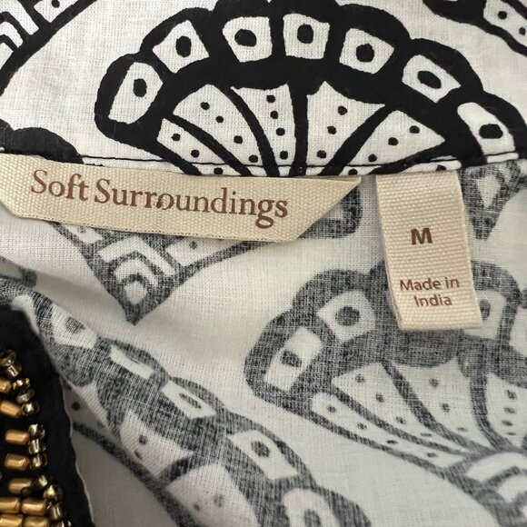 Soft Surroundings Womens Rocio Pullover Tunic Black Gold Beaded size Medium - Picture 12 of 14